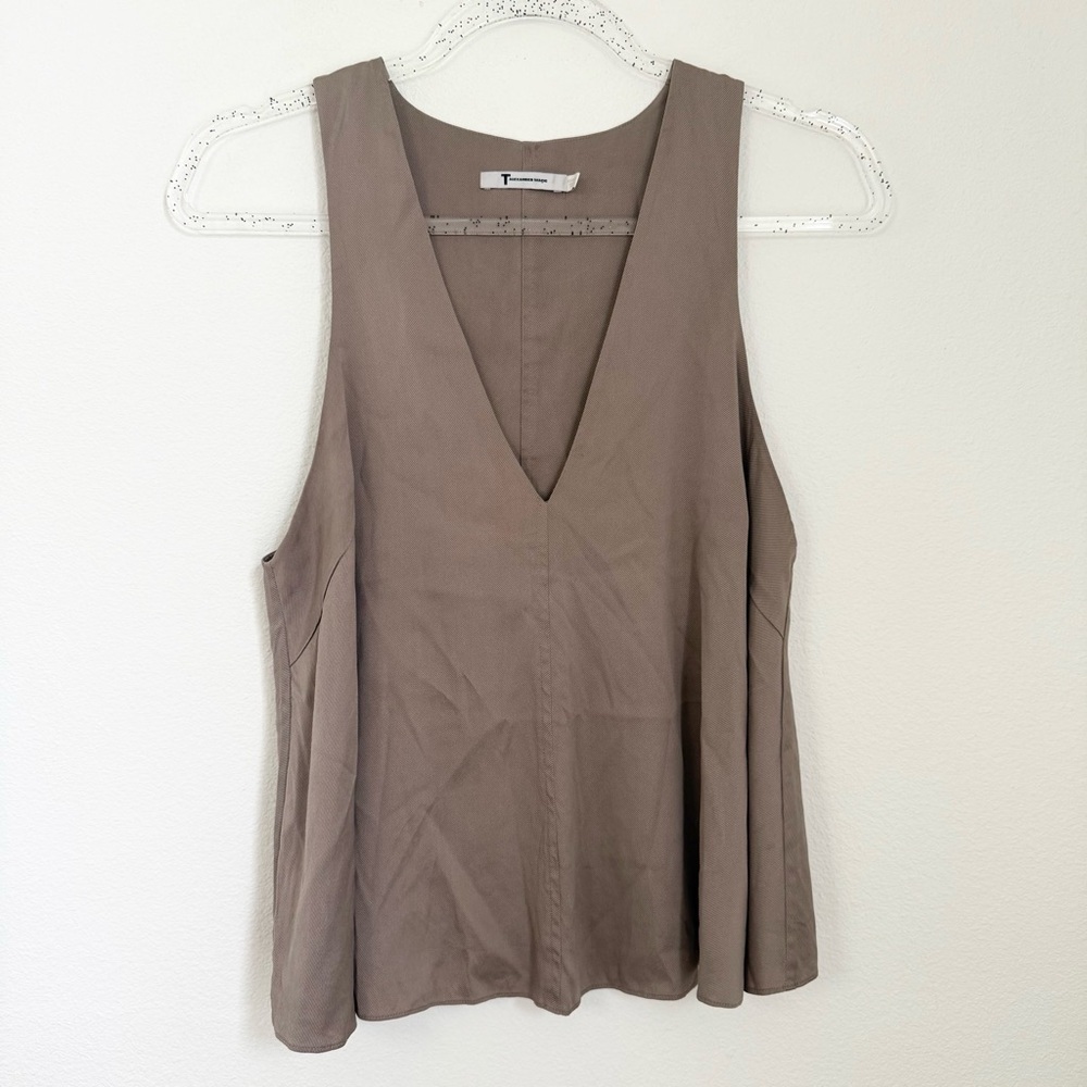 Alexander Wang Brown V Neck Sleeveless Top Size Small